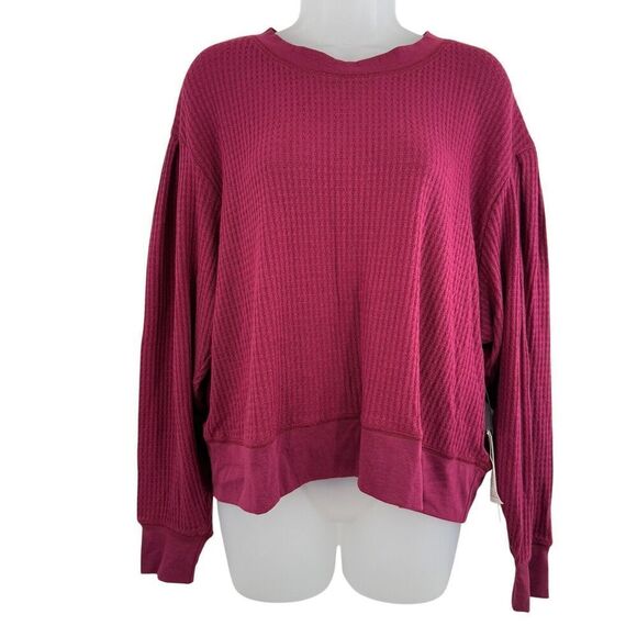 Treasure & Bond Women Crew Neck Drop Shoulder Puff Long Sleeve Sweatshirt L NWT - Picture 4 of 9